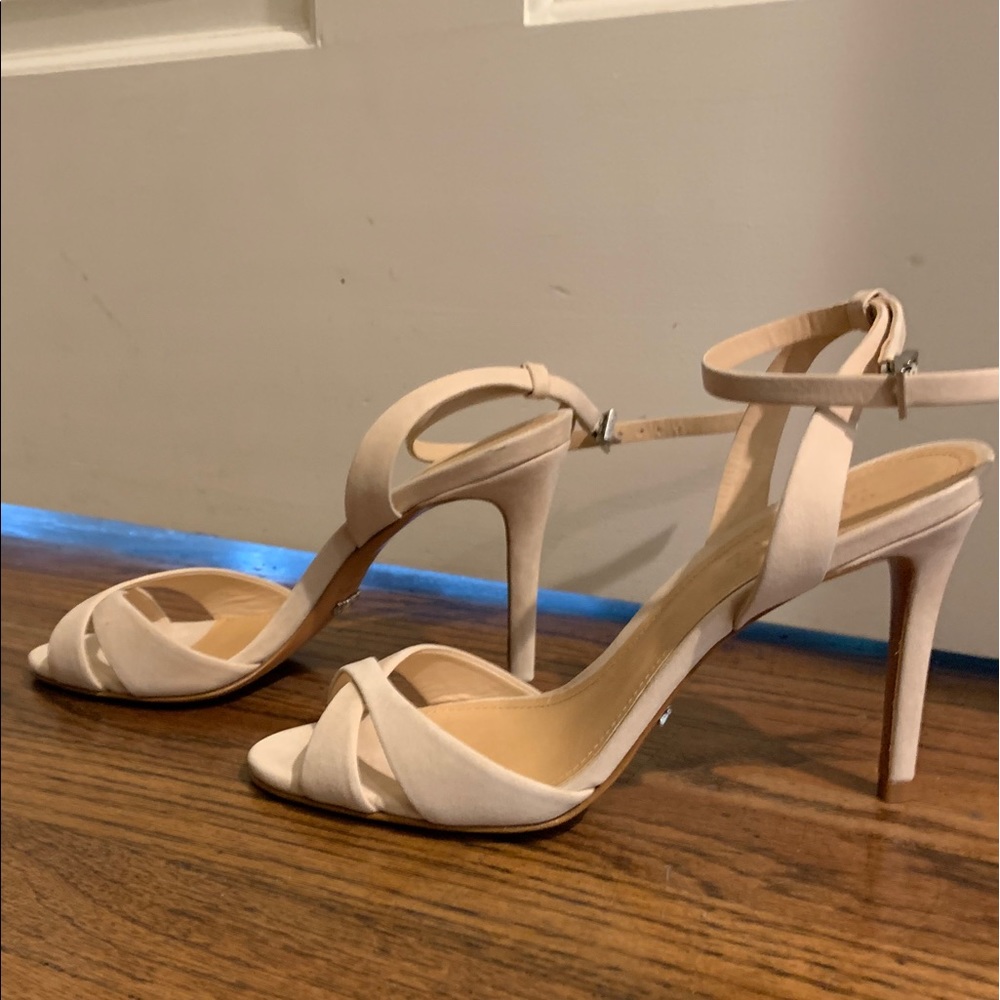 Cream high heel sandals.  Perfect condition.